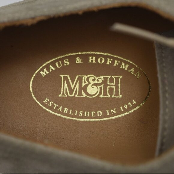 Maus & Hoffman Mens Beige Suede Oxford Shoes Size 12 - Picture 4 of 8